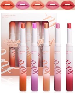 Matte Lipstick Set, 5 Colors Long Lasting & Waterproof Lip Stain Tint, Velvet Lip Gloss Pen Makeup Kit, Nude to Ruby Shades, Lip Makeup Gift for Women