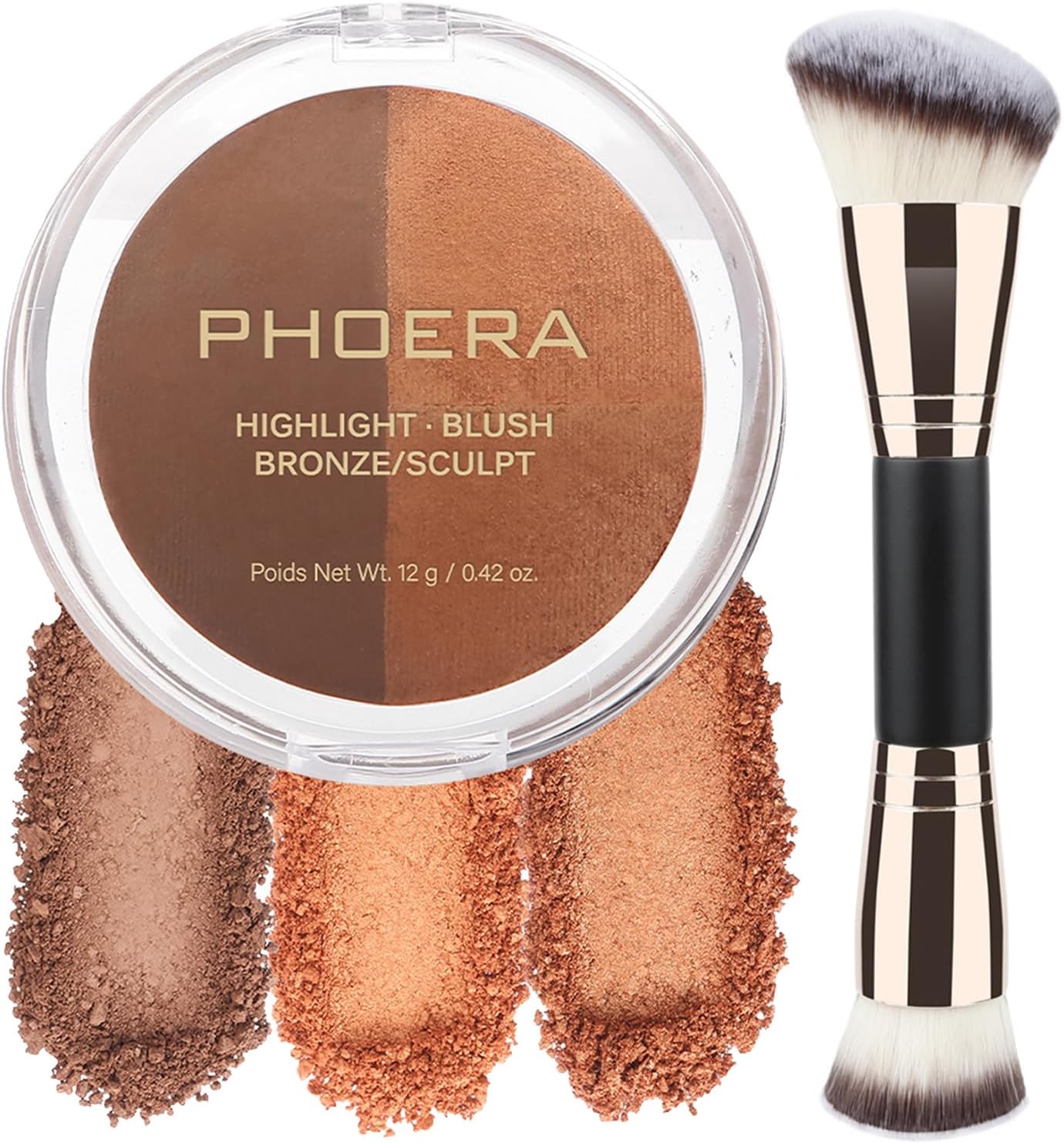PHOERA Contour Palette – All-in-One Für Rouge, Bronzer & Highlighter, Wasserfest & Leicht Zu Konturieren
