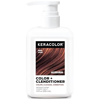 Keracolor Color + Clenditioner 3-in-1 Color-Depositing Conditioner, Gently Cleanses & Conditions, Semi-Permanent Hair Color, 23 Shades, 12 Fl Oz