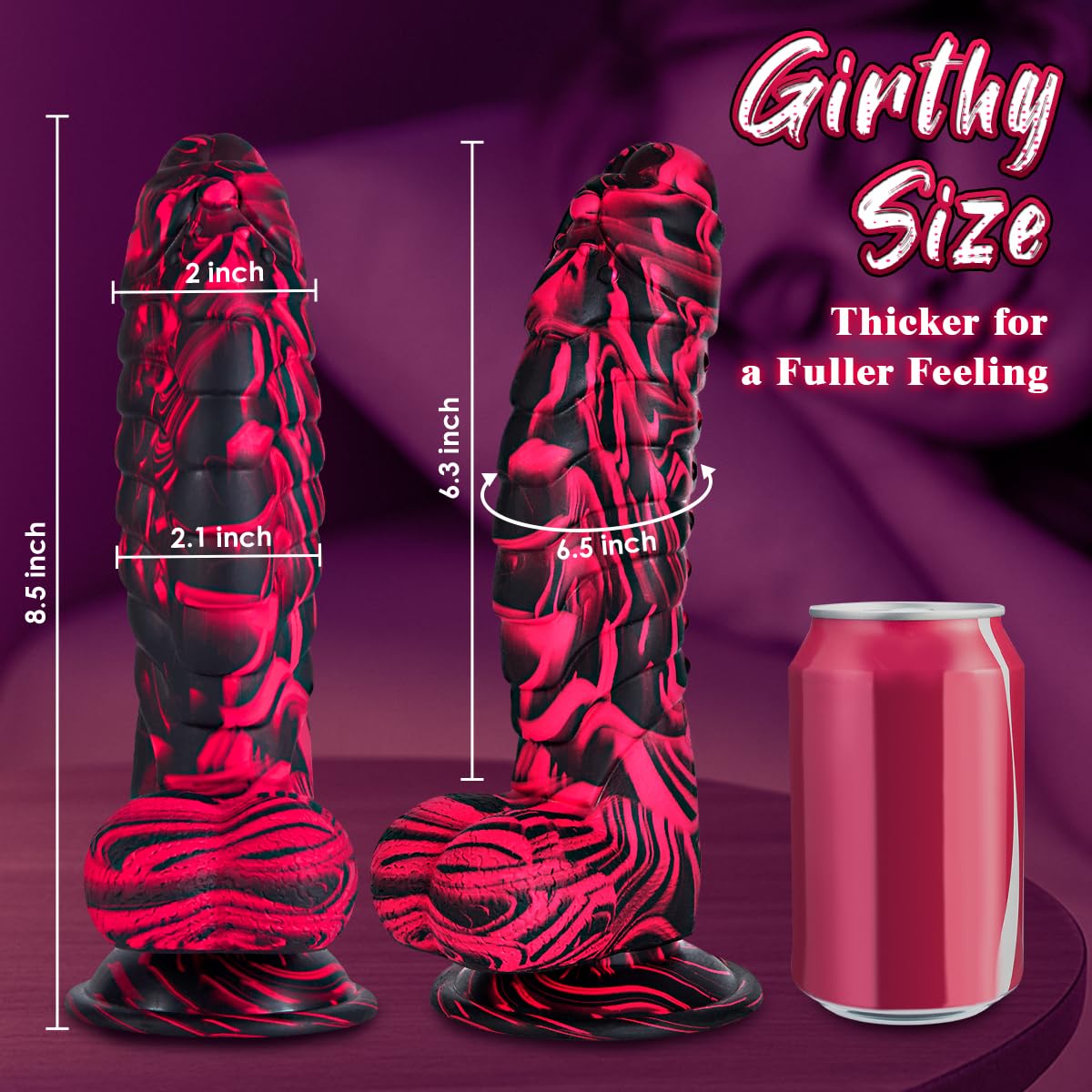 Sex Toys Realistic Dildo for Adults, 7.16 Inch Blowjob Silicone Thick Monster Dildos with Strong Suction Cup, G Spot Clitoral Vagina Anal Toy for Women Men Couples