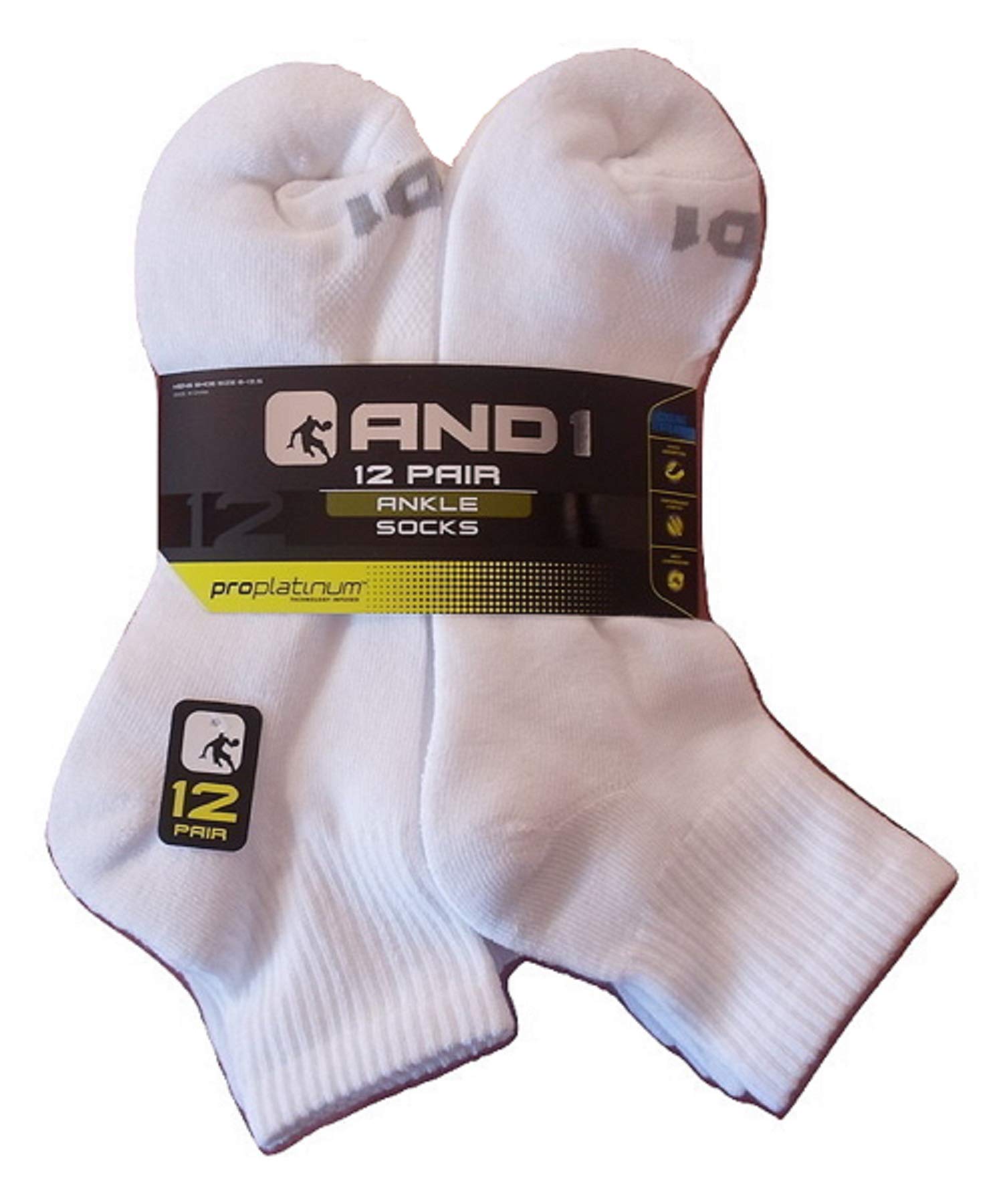 ProPlatinum Knöchelsocken, Weiß, 12 Paar, Weiss/opulenter Garten, Shoe Size: 6-13