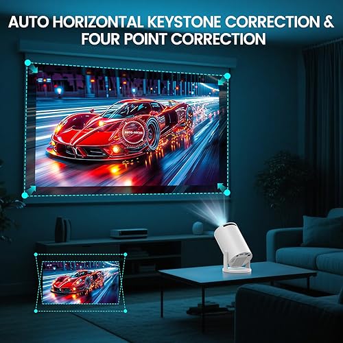 Miniatura 4 de Mini Proyector, Proyector Portátil con WiFi 6 y Bluetooth 5.4, Proyector Inteligente 4k HD de 160 ANSI, Compatible con Teléfono, TV Stick, Laptop