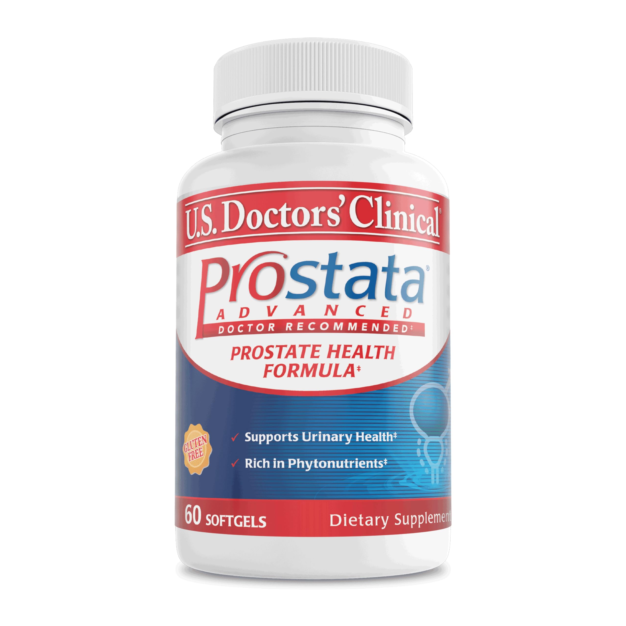 U.S. Doctors' Clinical Prostata Advanced Prostate Supplement for Men - Healthy Urinary Tract, Bladder Function - with Saw Palmetto, Vitamin E & A, Pumpkin Seed - 60 Softgels - 20-Day Supply