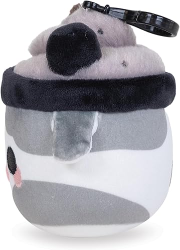 Miniatura 3 de Cuddle Barn PlushGoals - Clip de peluche súper suave Kawaii lindo animal coleccionable para bolsas coleccionables, 4 pulgadas, Negro