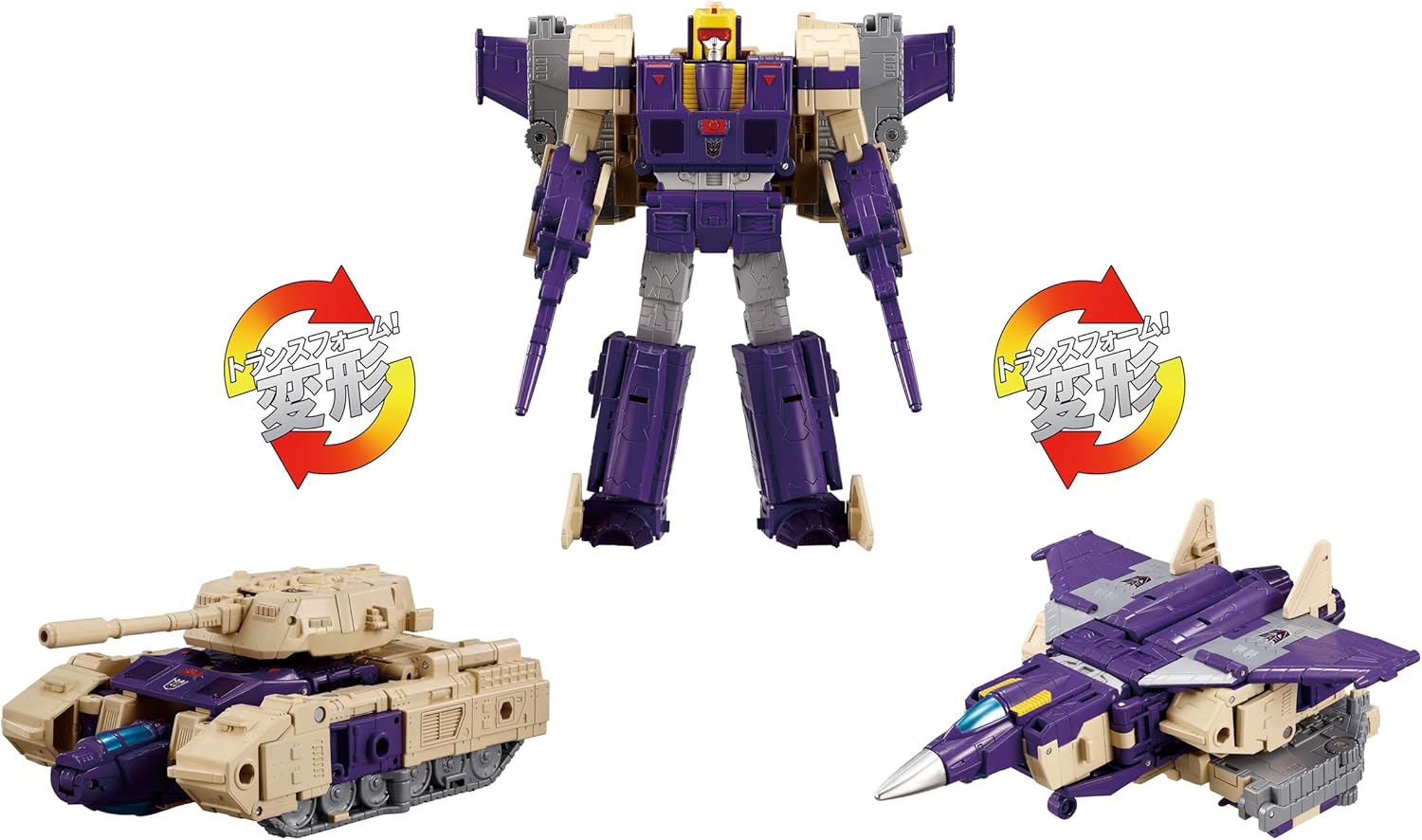 Transformers Takara Tomy Dramatic Capture Series Triple Takeover with Starscream, Astrotrain, and Blitzwing Adult Collectible Action Figure Set, 15+