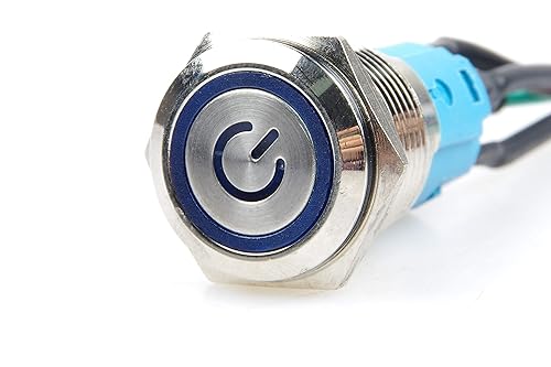 Miniatura 6 de LIVISN Interruptor de chasis de 0.472 in y 0.630 in, interruptor de botón de metal con cable de extensión de 3.3 pies, anillo de símbolo de