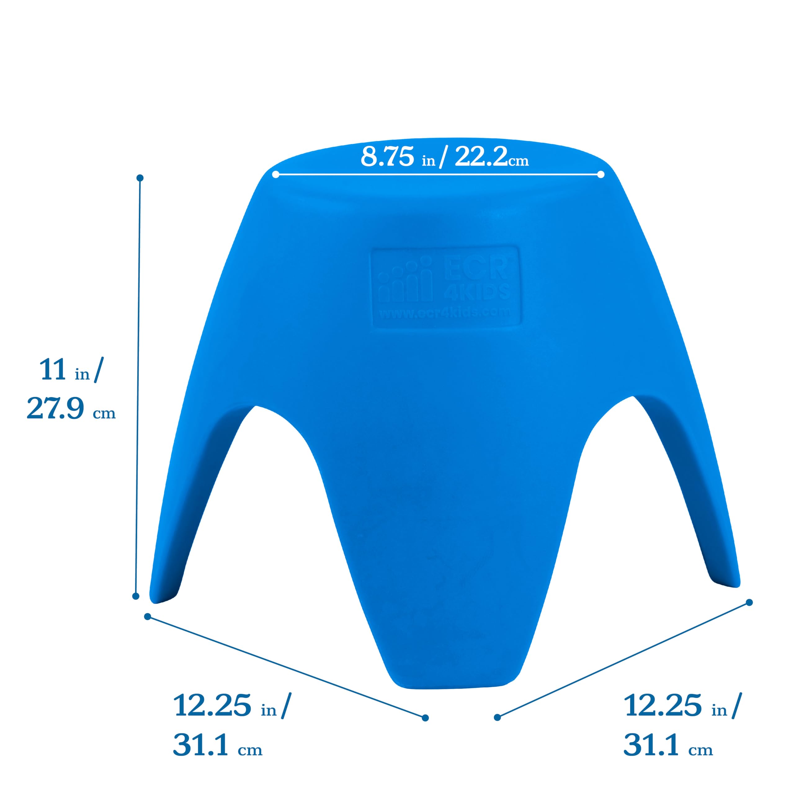 ECR4Kids Ayana Stool Set, Flexible Seating, Blue, 2-Pack