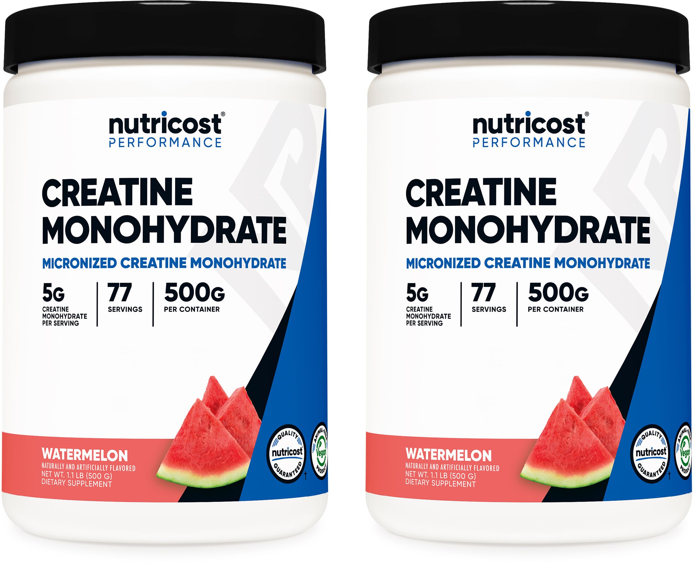 Nutricost Creatine Monohydrate Powder (Watermelon, 500 Gram) - Micronized Creatine Supplement - Vegan, Non-GMO, Gluten Free (Pack of 2) Watermelon 500 Gram (Pack of 2)