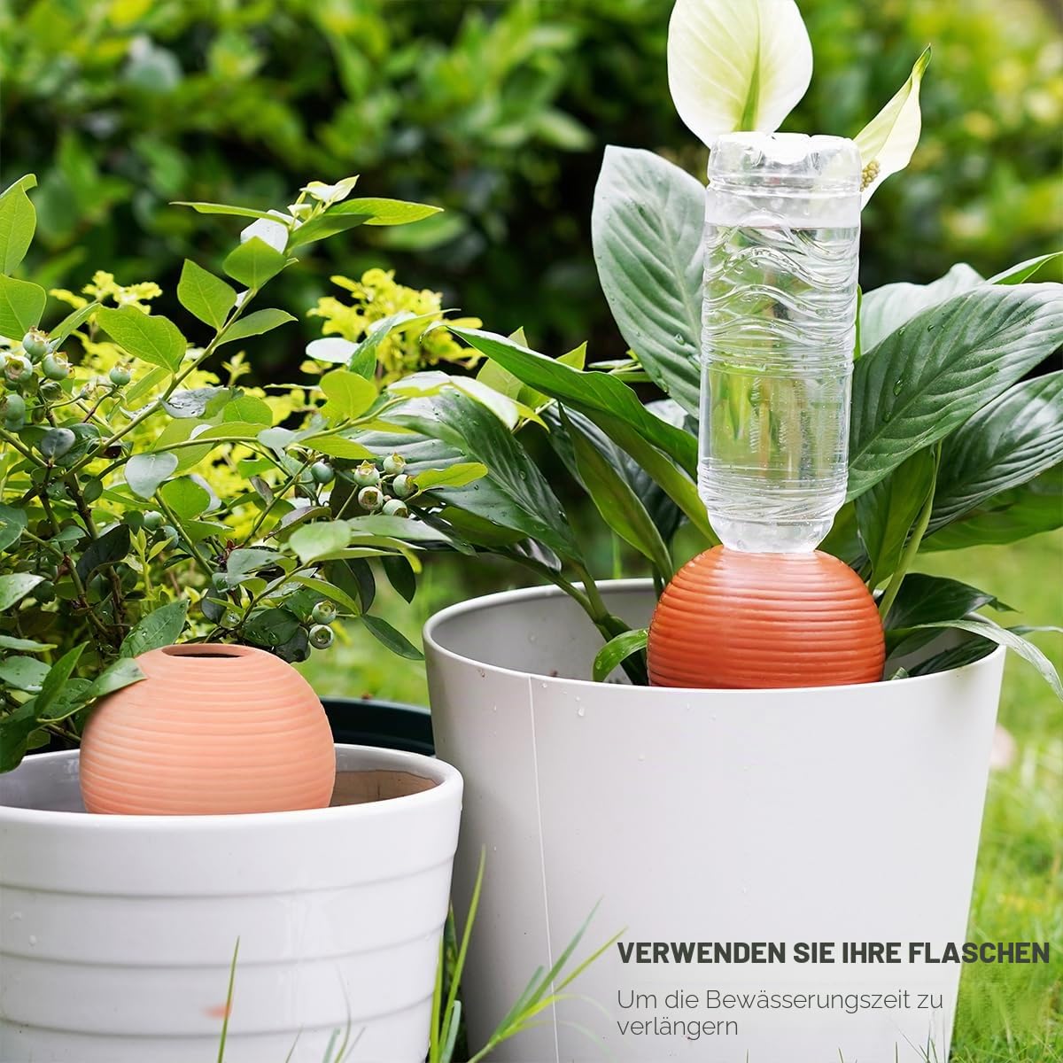 TerraCotta Pflanzen-Bewässerungsstäbe, automatische Pflanzenbewässerungskugeln-Geräte, 400 ml Wasserspender mit Korkstopfen für Topfpflanzen, selbstbewässernde Spikes für Außen- und