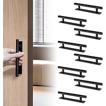 8 Packs Adhesive Cabinet Handles Self Stick Drawer, ABS Plastic Peel and Stick Handles for Cabinets, No Drilling Design Adhesive Drawer Pulls for Wardrobe Closet Window 8, Black