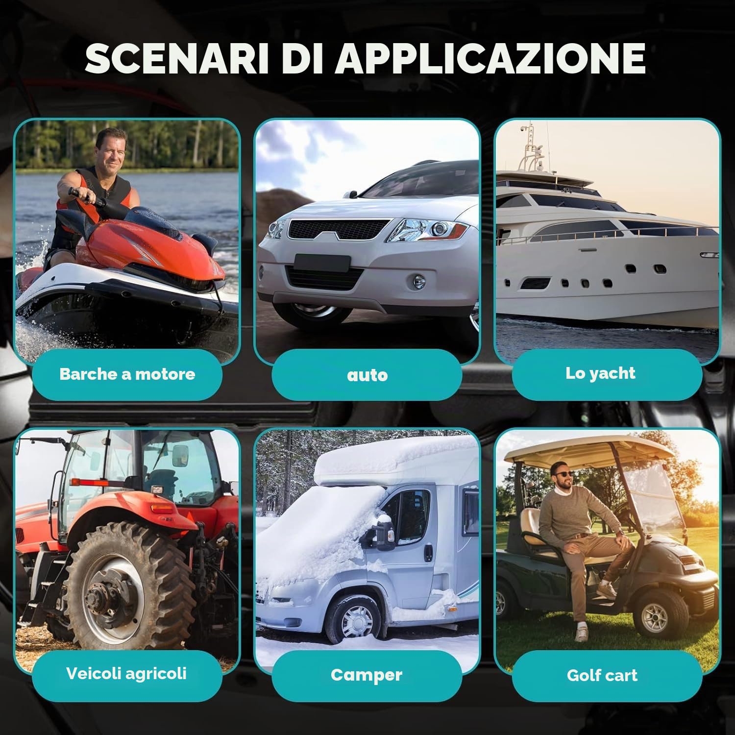 Caricabatterie LiFePO4 14.6V 0-50A Regolabile，Caricabatterie Intelligente 12V con Funzione di Mantenimento per Ricarica Rapida di Batterie al Litio per Auto, Camion, Moto, Tosaerba e Barche