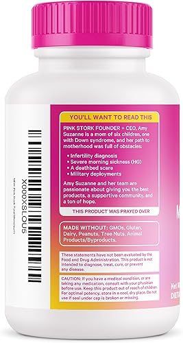 Miniatura 8 de Pink Stork Suplemento total de monolaurina para la salud intestinal, náuseas matutinas, apoyo inmunológico y salud vaginal para mujeres, bienestar