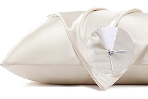 Bedsure Satin Pillowcase for Hair (Beige, Standard Size)