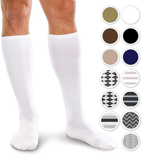 Miniatura 2 de Calcetines altos hasta la rodilla con soporte de compresión graduada moderada de 20-30 mmHg