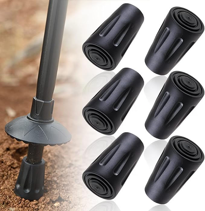6PCS Hiking Stick Rubber Tips Rubber Caps for Walking Poles Walking