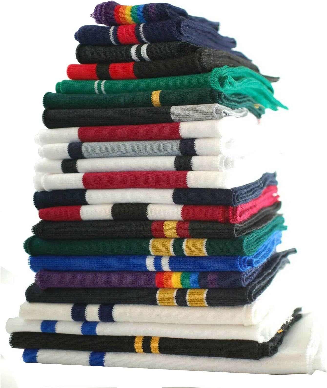 Knitted Cuff, Waistbands and Welts for Trimming and Edging Garments. Cuffing Knit Rib Fabric Panels, Plain & Stripe Designs by Neotrims [9: White,Navy/Grey | 110x13cm | 2pcs]
