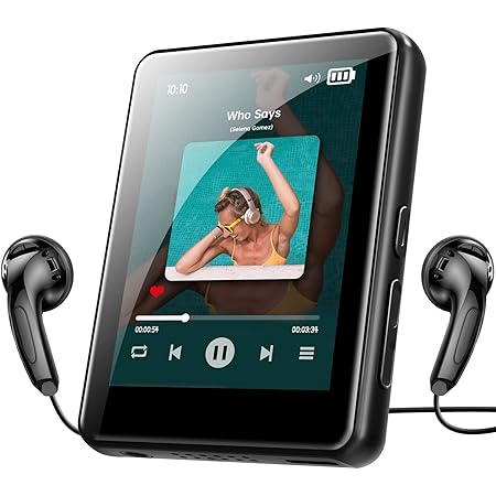 32GB MP3 Player with Bluetooth 5.0, 2.4" Full Touch Screen, HiFi Sound Quality, Music MP3 MP4 Player for Kids with Speaker FM Radio Recording e-Book (Black)