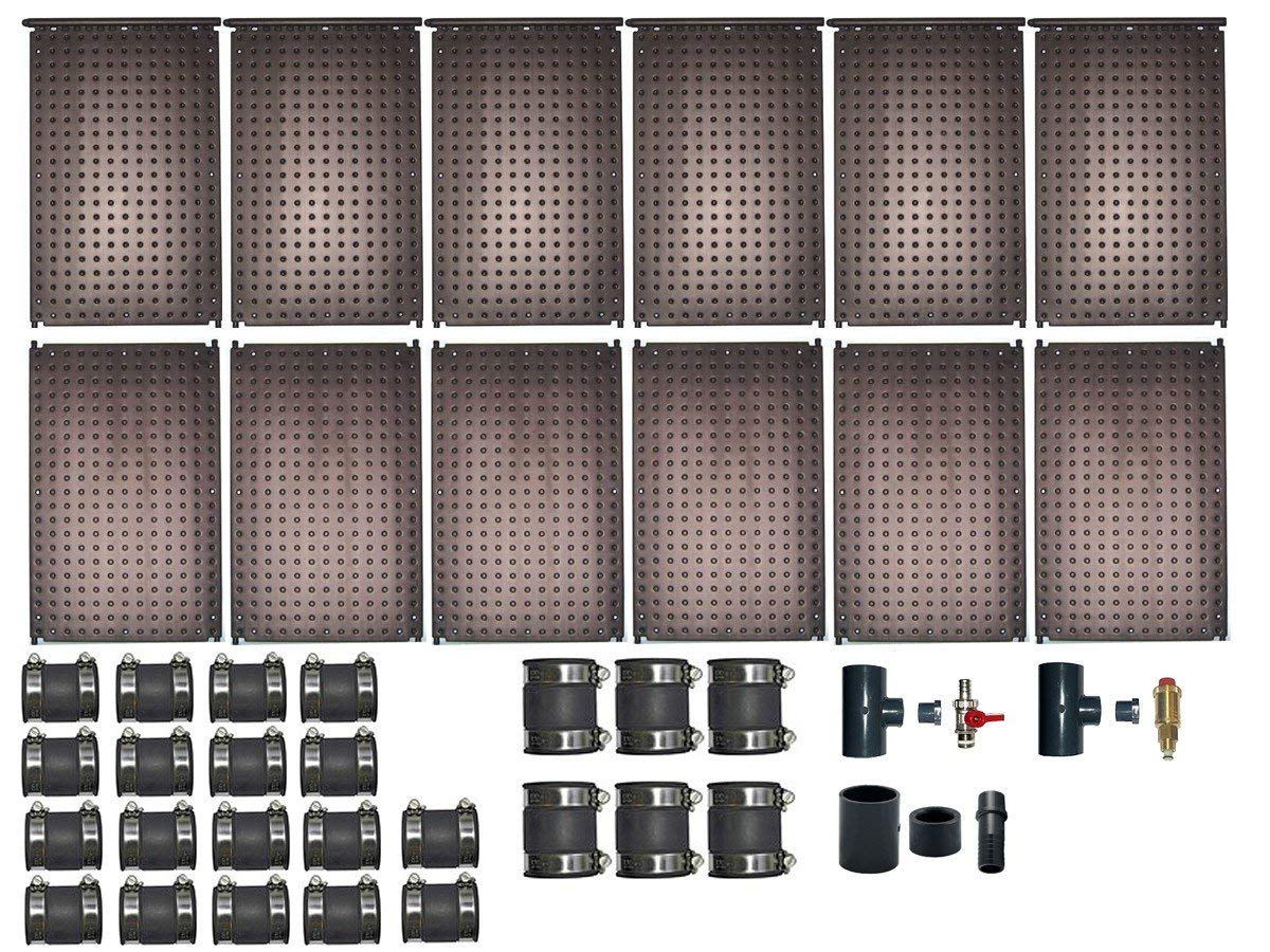 Kit d'absorbeurs solaires OKU - Jusqu'à 24 m² - Pour piscine - Avec kit de raccordement complet