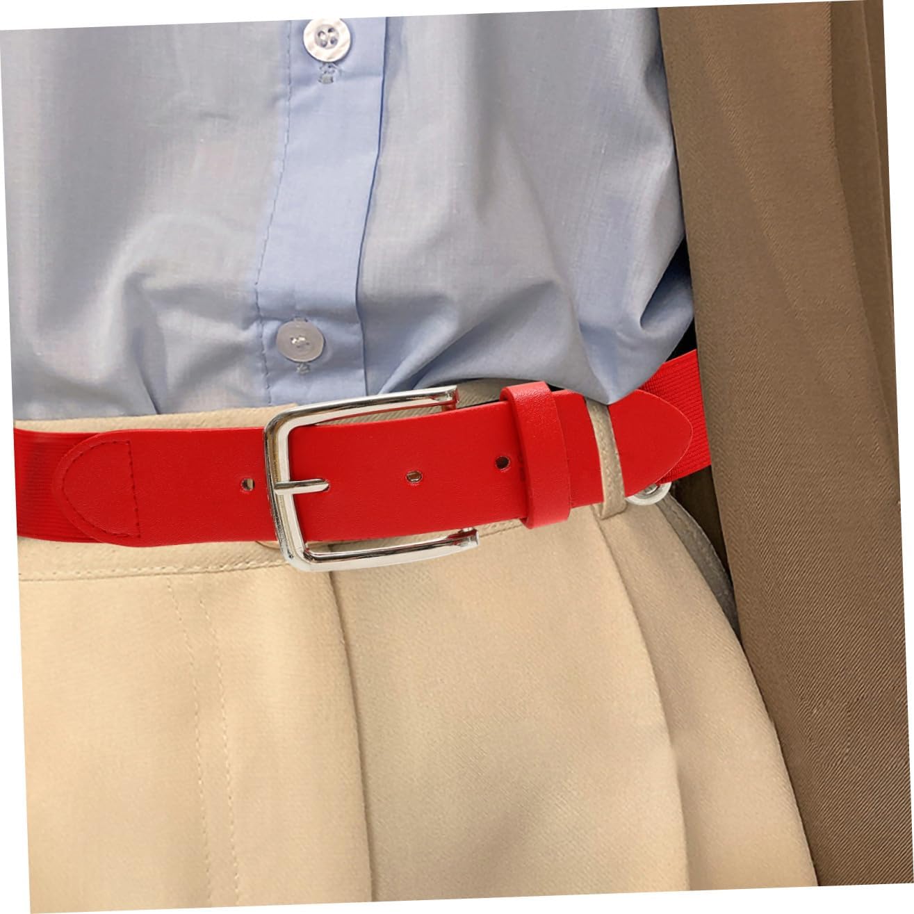 Adjustable Elastic Baseball Belt for Men Women Youth Softball Girdle with Sliding Regulator Comfortable Fit Sports Waistband for Outdoor Activities Red