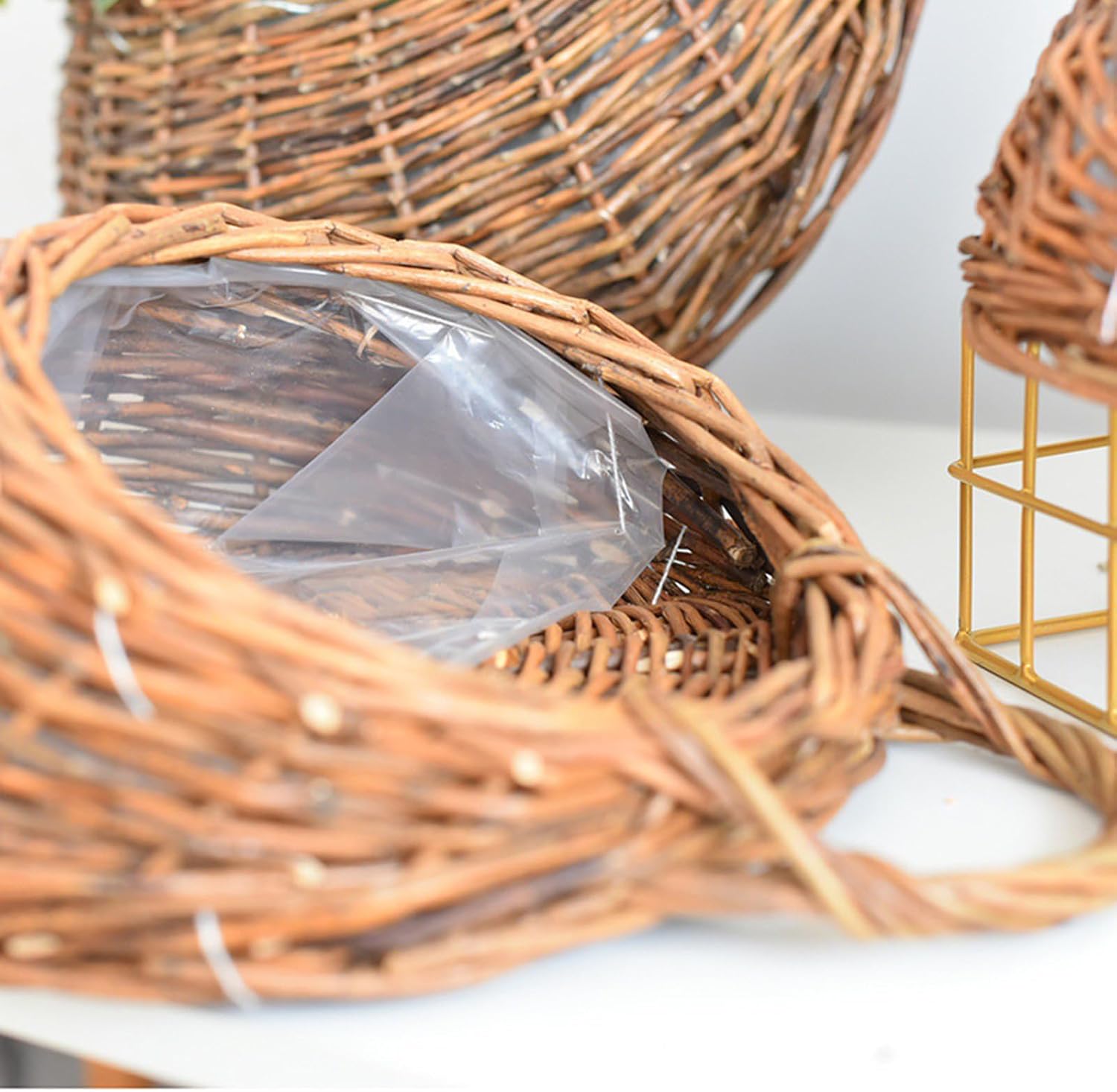 Rattan Wall Basket for Freshness Flowers and Tiny Essential Adds Farmhouses Charm to Any Room Handwoven Wall Basket