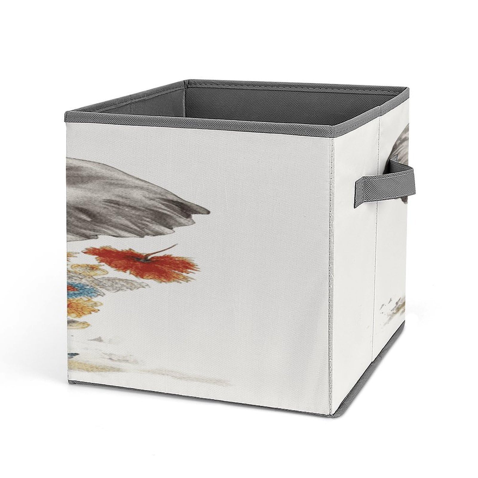 Fodpand Style Elephant5 Storage Cubes Foldable Decorative Fabric, Storage Bins Baskets With Handles, Closet Organizers And Storage For Home, Office,Closet, Clothes