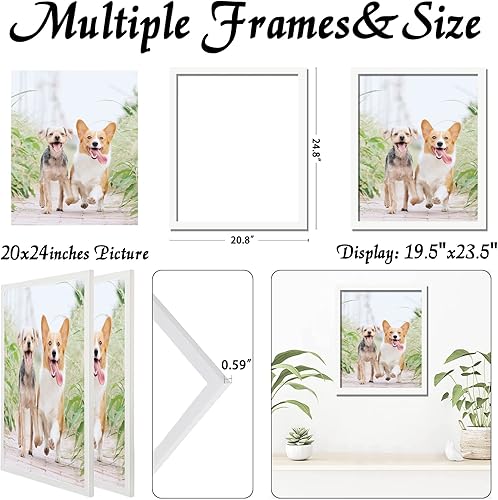 Vista 118 de Juego de 5 portarretratos de 10 x 14 pulgadas, marcos de fotos blancos de alta transparencia para galería de pared horizontal de escritorio vertical