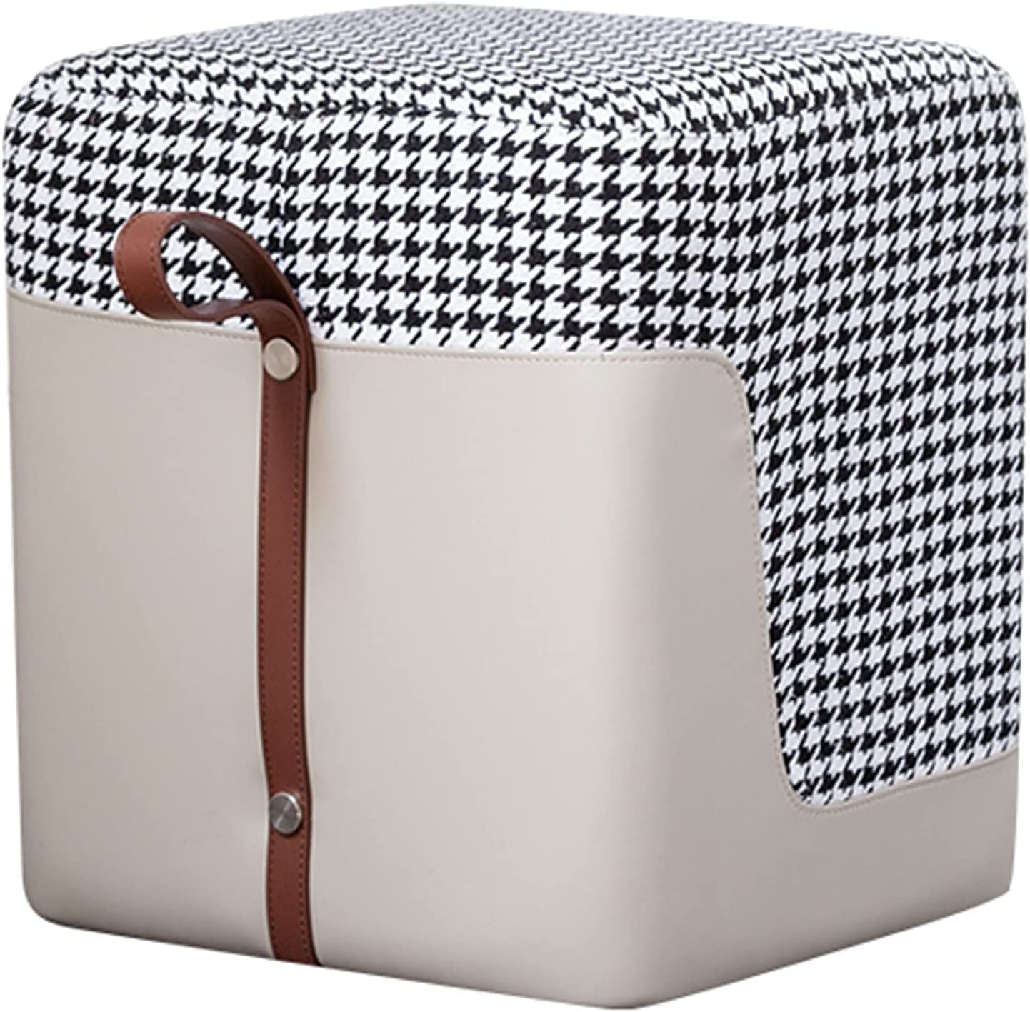 Tabouret rembourré avec anneau portable | Pouf de banc de vanité moderne