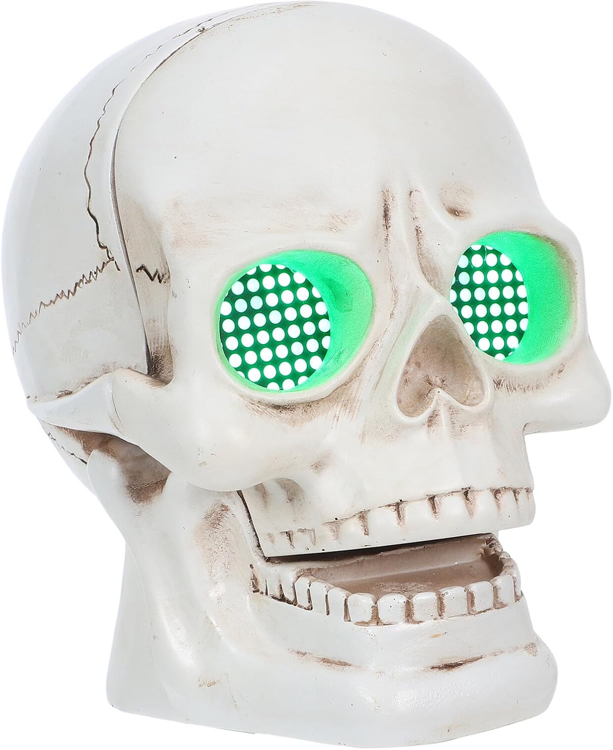 Halloween LED Resin Skull Night Light with Glowing Eyes, Outdoor Garden Halloween Decoration Statue for Haunted House Atmosphere, Table Centerpiece with Battery-Free Design