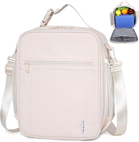 Miniatura 22 de Bolsa de almuerzo impermeable de nylon para niños NOL, bolsa de almuerzo aislada, fiambrera para almuerzo, reutilizable, cierre con cremallera y asa