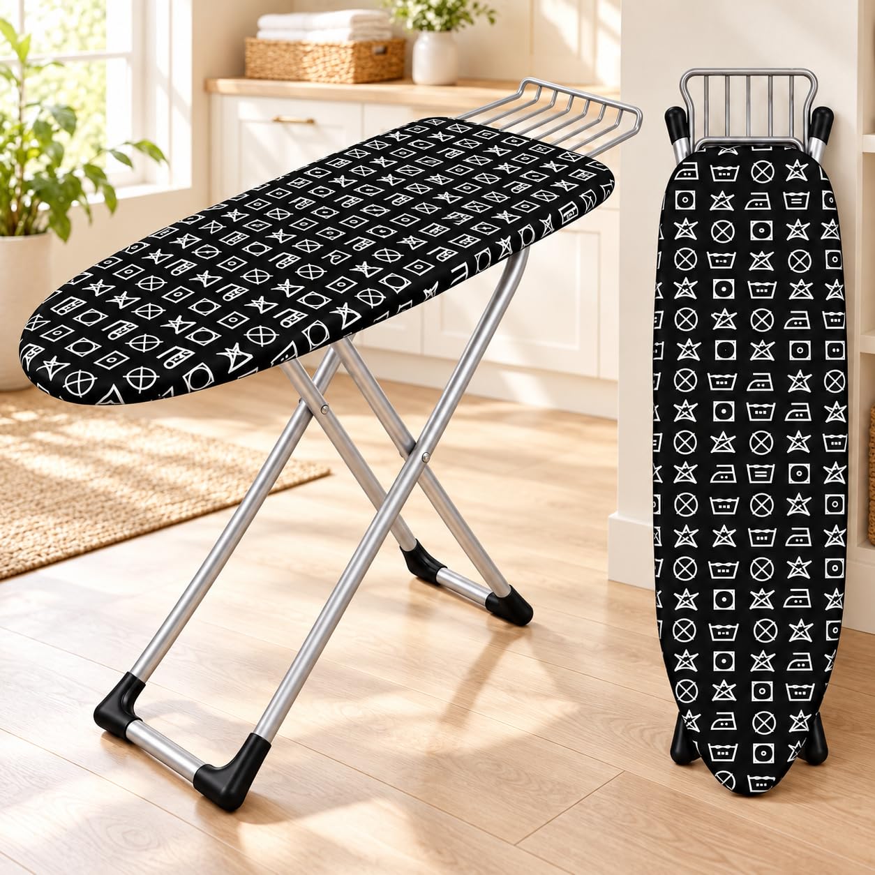 ZOLMIX Wooden Ironing Board with Heat Resistant Cotton Felt & 18