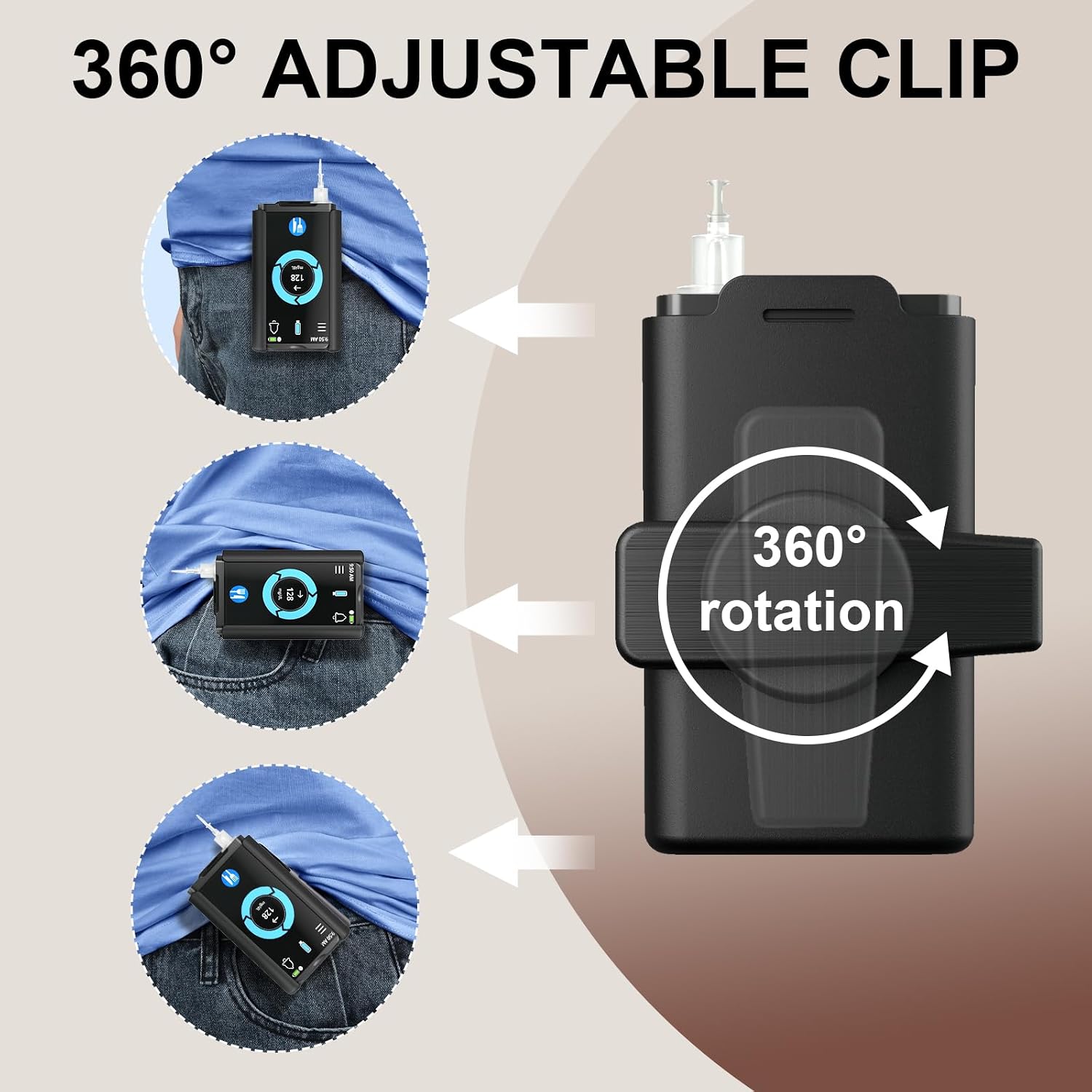 Lamborsafe Insulin Pump Case for iLet, Insulin Pump Holder Holster with 360° Rotating Belt Clip, Insulin Pump Accessories for Diabetic - Color Screen