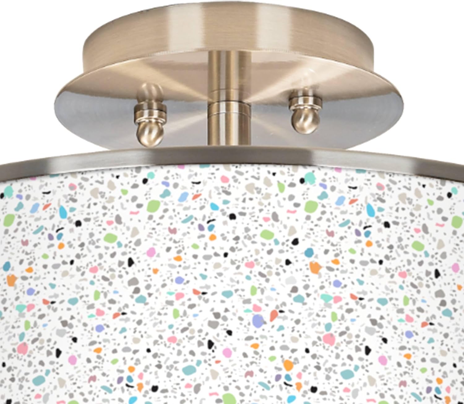 Giclee Glow Colored Terrazzo 14" Wide Ceiling Light with Print Shade