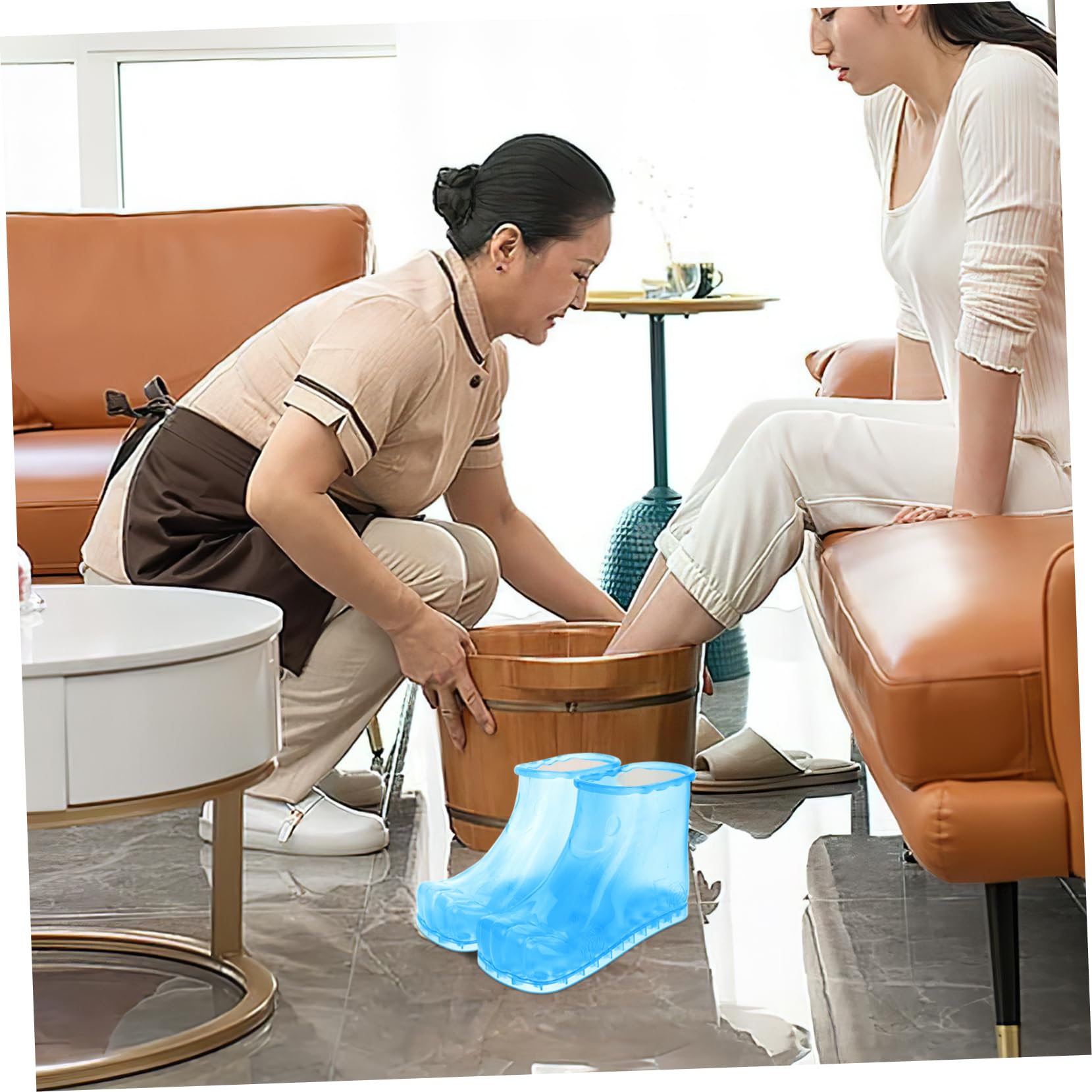 VICASKY Zapatos Empapados Baño Para Remojar Botas De Pedicura Remojo Zapatos Masaje De Pies Masaje Y Pie Empapado Zapatos De Masaje Pedicura Bañera Azul Pvc