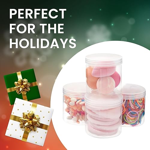 Miniatura 9 de Juvale Tarros de plástico con tapas, 12 onzas, transparentes, paquete de 8, contenedores de slime con tapas y tarros de manualidades para niños