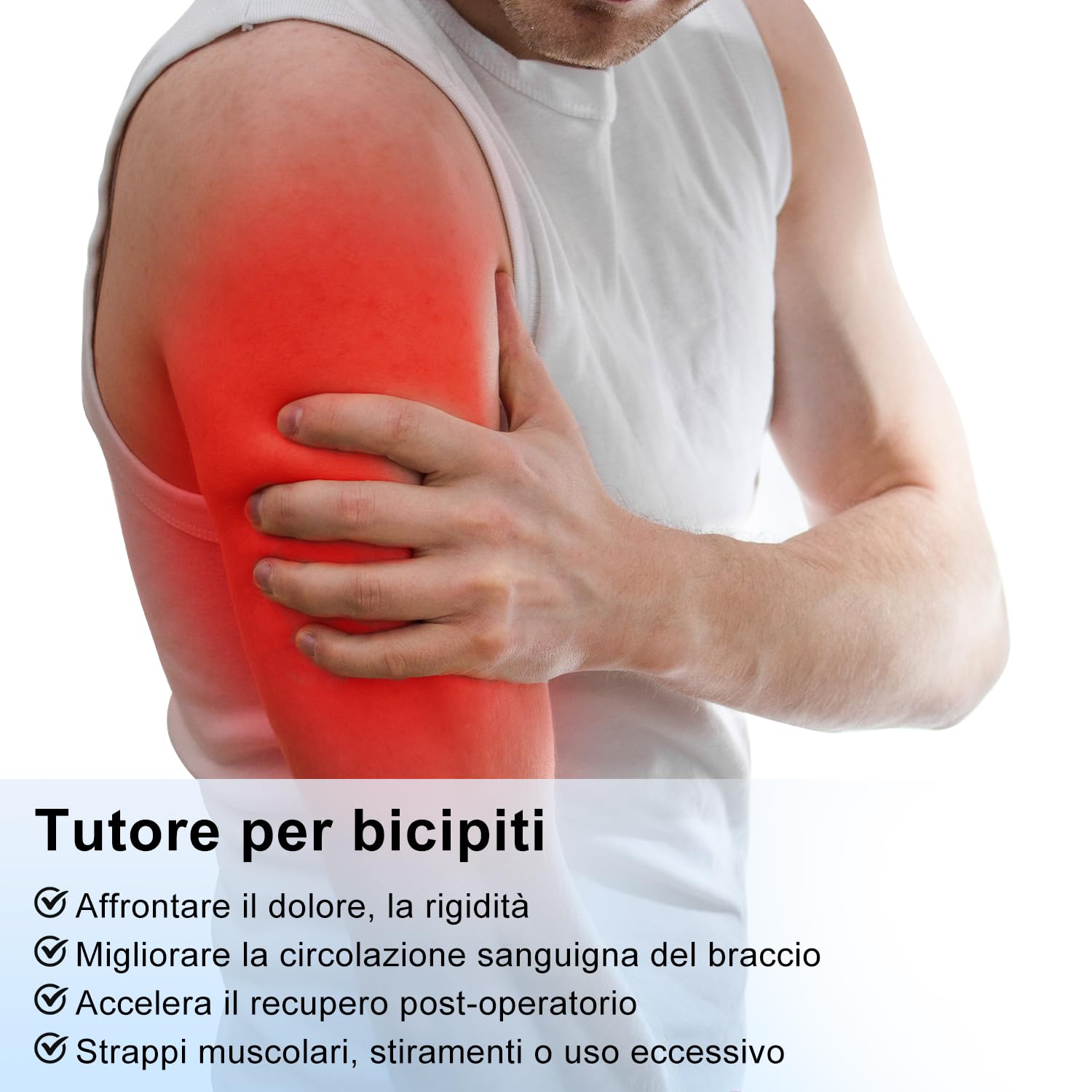 supregear Fascia di Compressione per Tendinite al Bicipite, Supporto Comodo per Tricipite e Bicipite per Distorsioni Muscolari e Infiammazione (Nero, M)