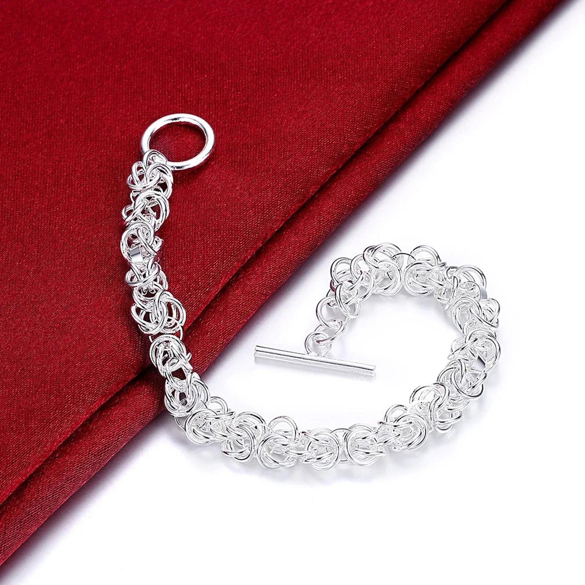 YDYDTTKD Neues 925 Sterling Silber klassisches Kettenarmband-Halsketten-Set für Herren und Damen, modisch, Party, Hochzeit, Geschenke, Dekoration, Schmuck, Gedenkaccessoires, trendig, ideal als