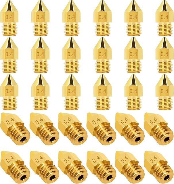 LUTER 30PCS 0.4mm 3D Printer Nozzles Extruder Nozzles with Transparent Storage Box for MK8 Nozzle, Makerbot Creality CR-10