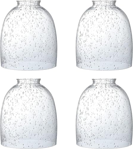 Paquete de 1 ventilador de techo de repuesto de pantalla de cristal transparente con semillas, pantalla de cristal para candelabro de tocador,