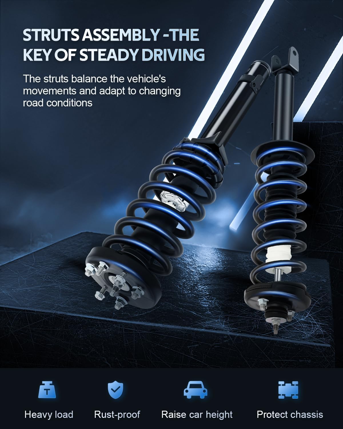 172562R 172562L 172563 Front and Rear Struts Fit for 2008 2009 2010 2011 2012 for Honda for Accord Complete Strut Spring Assemblies Shock Absorbers 4PCS FWD