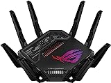 ASUS ROG Rapture GT-BE98 PRO First Quad-Band WiFi 7 Gaming Router supports 320MHz, Dual 10G Port, Triple-level Game Acceleration, Mobile Game Mode, Subscription-Free Security, AiMesh, and VPN features