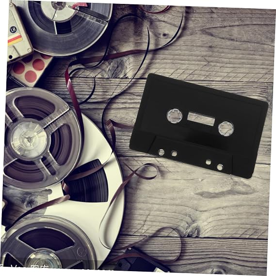 Blank Cassette Tape Set Vintage-inspired 4pcs with Black Plastic Material Wall Decoration Accessories for DIY Handcrafts for Home or Studio Use