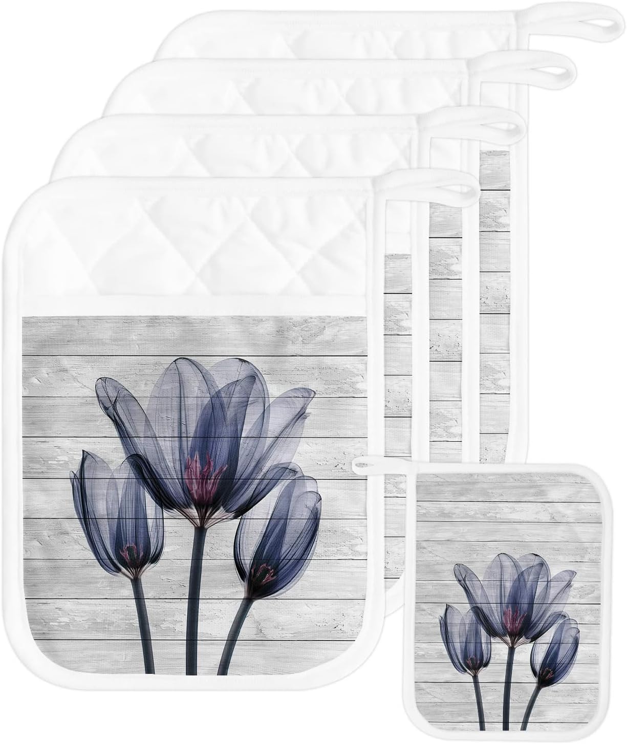 Pot Holders, Tulip Pot Holder, Heat-Resistant Hot Pockets, Pot Holders for Kitchen, Hot Pads for Kitchen, Kitchen Accessories 5 Pcs Potholders