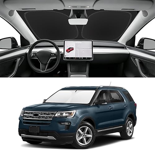 Miniatura 178 de Parasol de parabrisas de ajuste personalizado para Nissan Titan 2017-2024, bloquea los rayos UV y el calor, parasol de ventana delantera, fácil