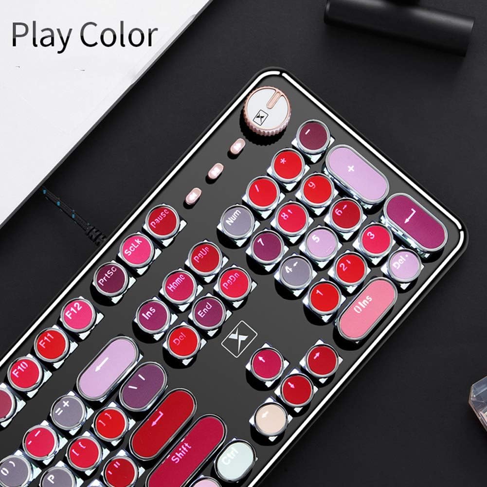 Black Friday Sale 2022 Mechanical Gaming Keyboard,Soke-Six Punk Typewriter-Style USB Wired LED Backlit Gamer Keyboard,104-Key Anti-Ghosting,Blue Switch,Metal Matte Panel, Lipstick Color Design for Windows Mac PC Laptop Lowest Price Mechanical Gaming Keyboard,Soke-Six Punk Typewriter-Style USB Wired LED Backlit Gamer Keyboard,104-Key Anti-Ghosting,Blue Switch,Metal Matte Panel, Lipstick Color Design for Windows Mac PC Laptop