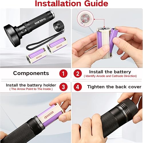 Miniatura 7 de Vansky Linternas UV de luz negra, ultra brillantes, 100 LED de 395 nm, detector de luz negra ultravioleta para orina de perro, gato, mascotas,