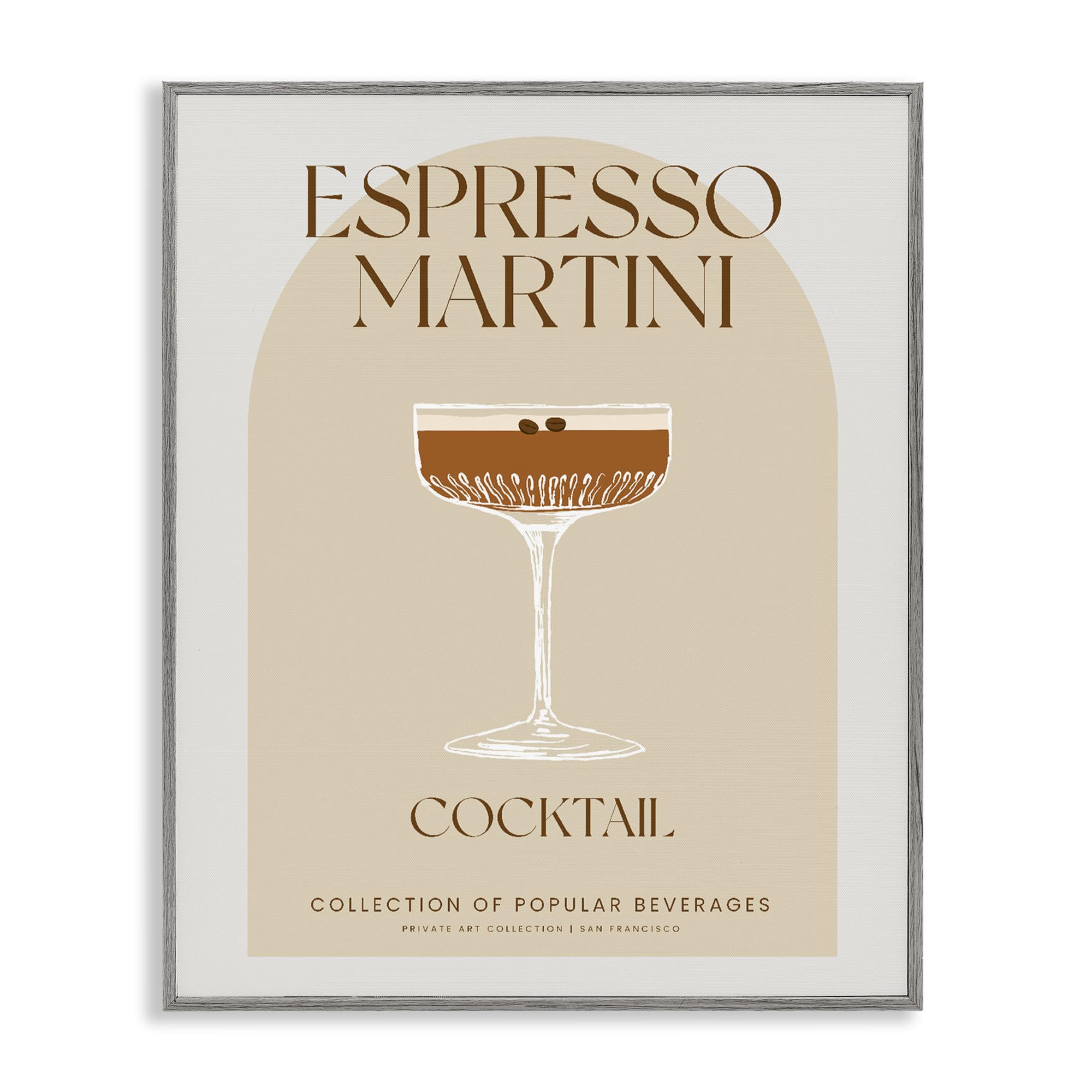 Espresso Martini affiche Lil' Rue cadre vintage gris salon décoration murale
