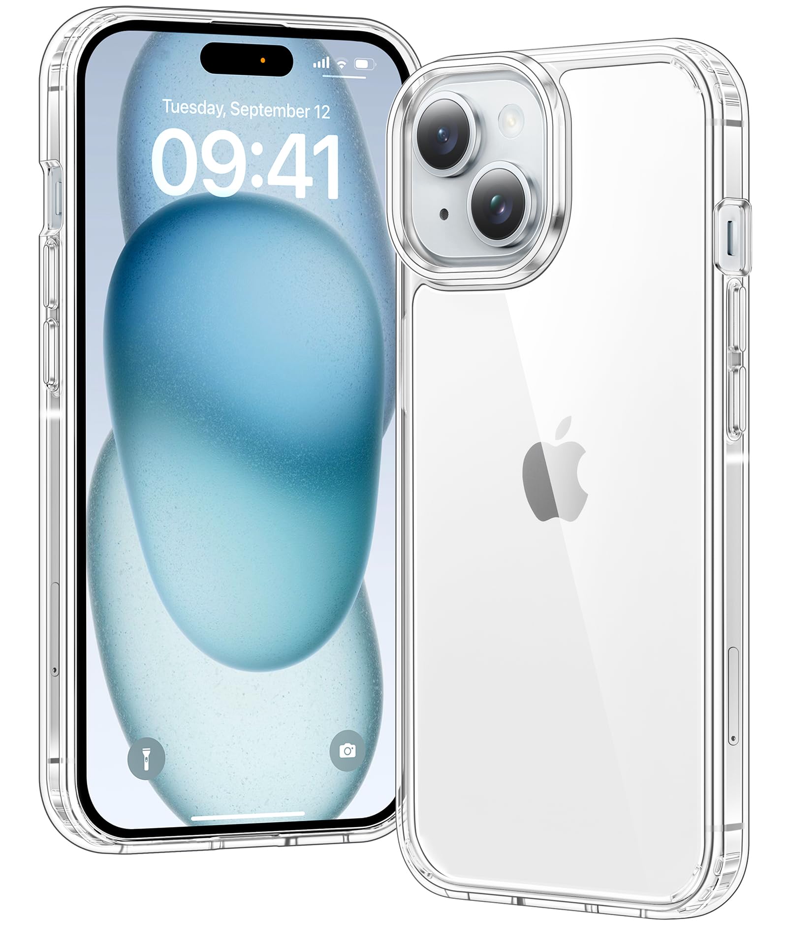 Voyahülle Hülle für iPhone 15 Hülle, Anti-Vergilbung Transparent Handyhülle Stoßfest Schutzhülle, Premium Kratzfeste Case für iPhone 15 -Durchsichtig