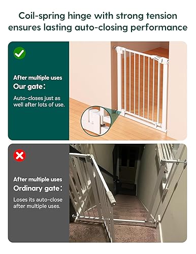 Miniatura 3 de Babelio Puerta magnética para bebés de 29-43 pulgadas para escaleras, puertas, casa, cocina, barrera para mascotas de 30 pulgadas de alto con