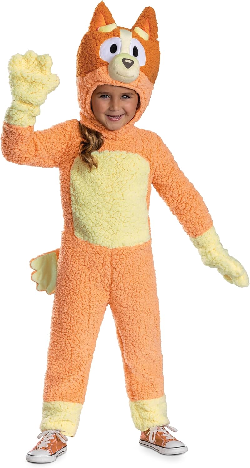 Disguise Toddlers Bluey Deluxe Bingo Costume for Toddlers - Officially Licensed Kids Halloween Jumpsuit With Headpiece & Tail