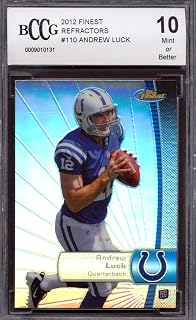 2012 Finest Refractors #110 Andrew Luck Rookie Card Graded BCCG 10